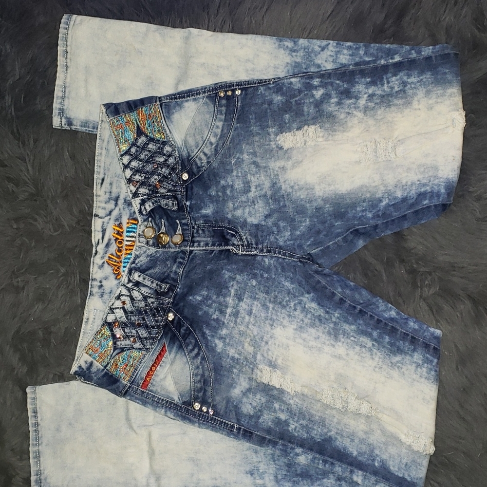 High-Waist Bedazzled Jeans